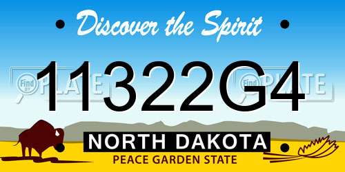 11322G4 North Dakota License Plate