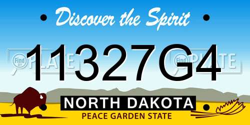 11327G4 North Dakota License Plate