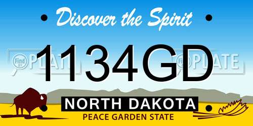1134GD North Dakota License Plate