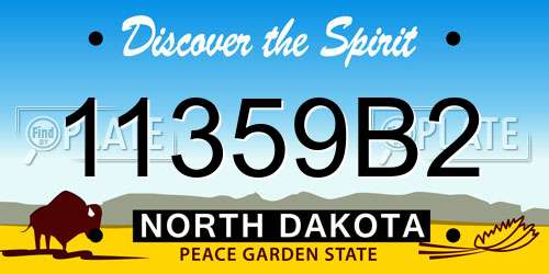 11359B2 North Dakota License Plate