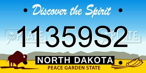 11359S2 North Dakota License Plate