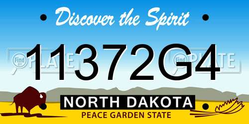11372G4 North Dakota License Plate