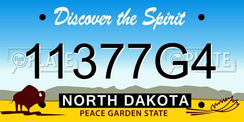11377G4 North Dakota License Plate