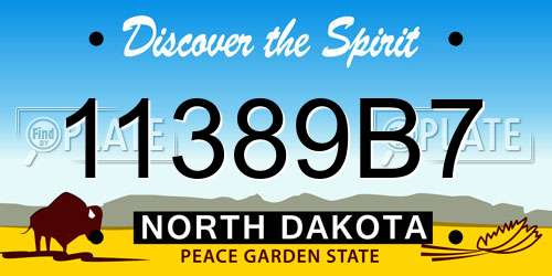 11389B7 North Dakota License Plate