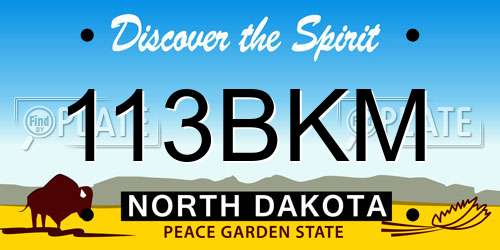 113BKM North Dakota License Plate