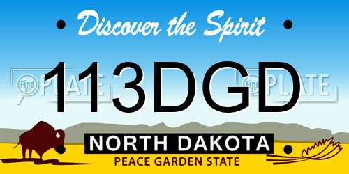 113DGD North Dakota License Plate