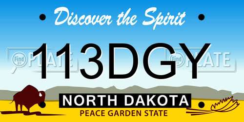 113DGY North Dakota License Plate