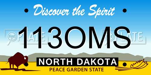 113OMS North Dakota License Plate
