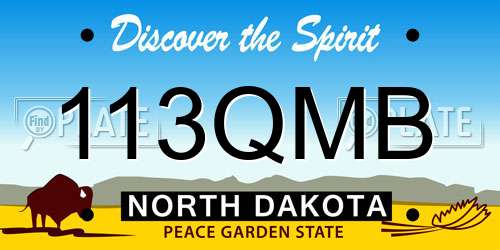 113QMB North Dakota License Plate