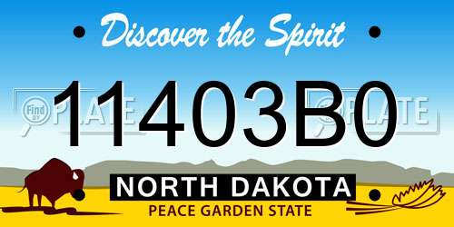 11403B0 North Dakota License Plate