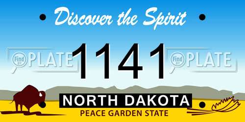 1141 North Dakota License Plate