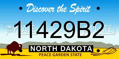11429B2 North Dakota License Plate
