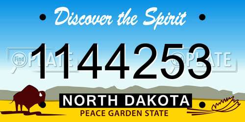1144253 North Dakota License Plate