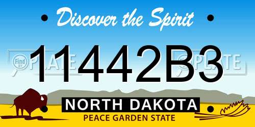 11442B3 North Dakota License Plate