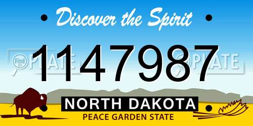 1147987 North Dakota License Plate