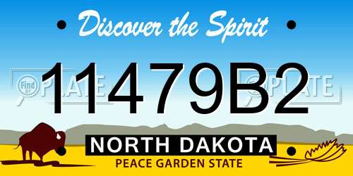 11479B2 North Dakota License Plate