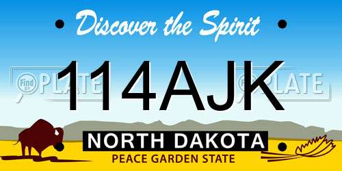 114AJK North Dakota License Plate