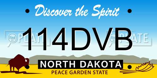 114DVB North Dakota License Plate