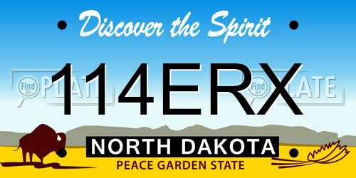 114ERX North Dakota License Plate
