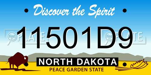 11501D9 North Dakota License Plate