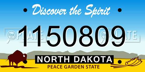 1150809 North Dakota License Plate