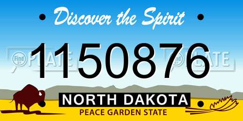 1150876 North Dakota License Plate