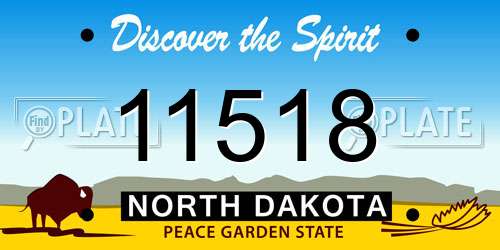 11518 North Dakota License Plate