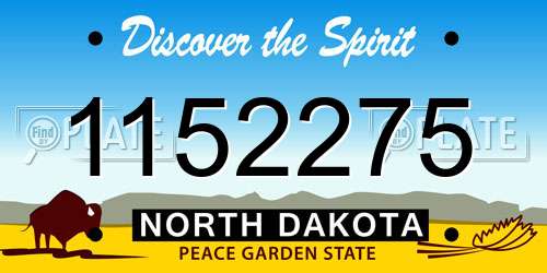 1152275 North Dakota License Plate