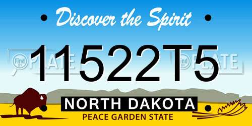 11522T5 North Dakota License Plate