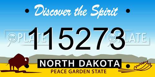 115273 North Dakota License Plate
