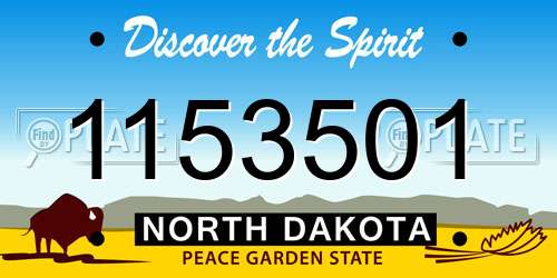 1153501 North Dakota License Plate