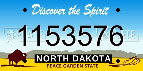 1153576 North Dakota License Plate