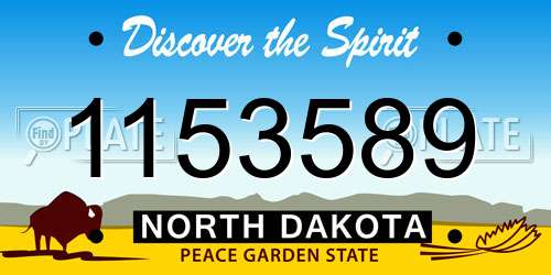 1153589 North Dakota License Plate