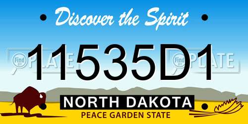11535D1 North Dakota License Plate