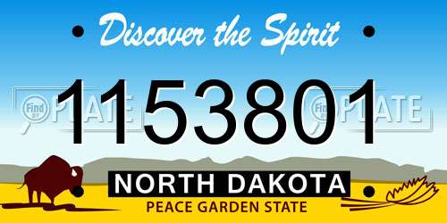 1153801 North Dakota License Plate