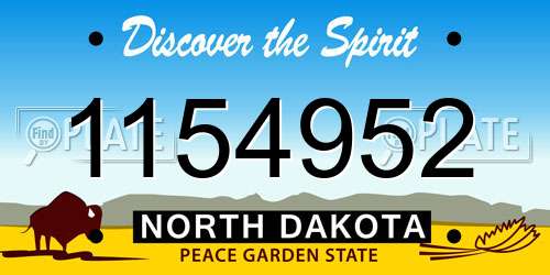 1154952 North Dakota License Plate