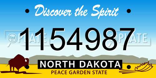 1154987 North Dakota License Plate