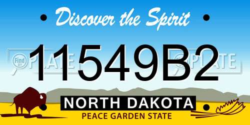 11549B2 North Dakota License Plate