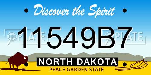 11549B7 North Dakota License Plate