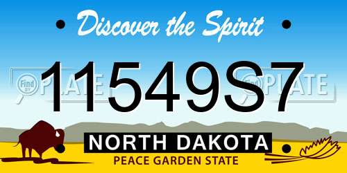 11549S7 North Dakota License Plate