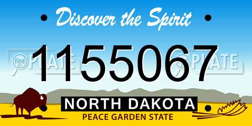 1155067 North Dakota License Plate