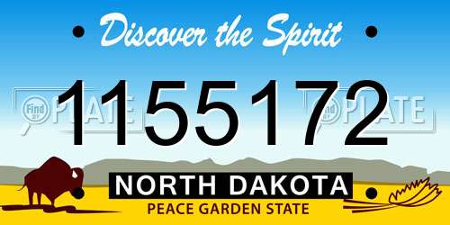 1155172 North Dakota License Plate