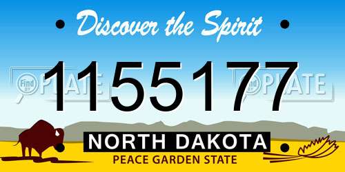 1155177 North Dakota License Plate
