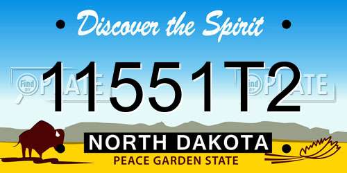 11551T2 North Dakota License Plate