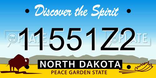 11551Z2 North Dakota License Plate