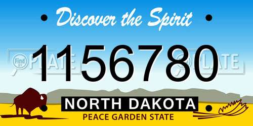1156780 North Dakota License Plate