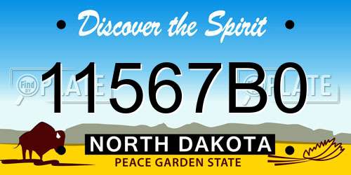 11567B0 North Dakota License Plate
