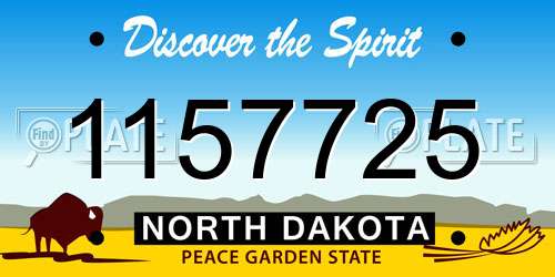 1157725 North Dakota License Plate