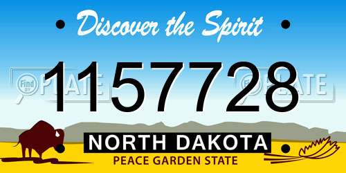 1157728 North Dakota License Plate