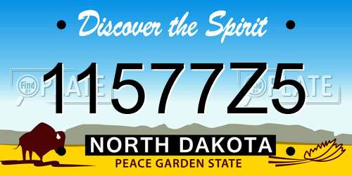 11577Z5 North Dakota License Plate